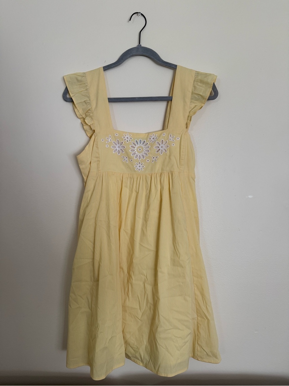 Draper James Yellow Smocked Ruffled Mini Dress Small